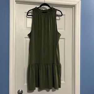 Banana Republic Factory women’s XXL high ruffle collar green dress NWT summer